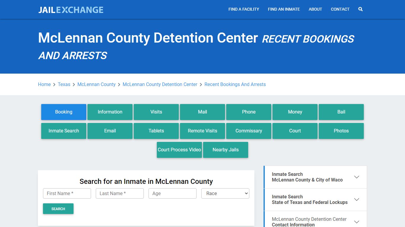 McLennan County Detention Center Recent Bookings And Arrests