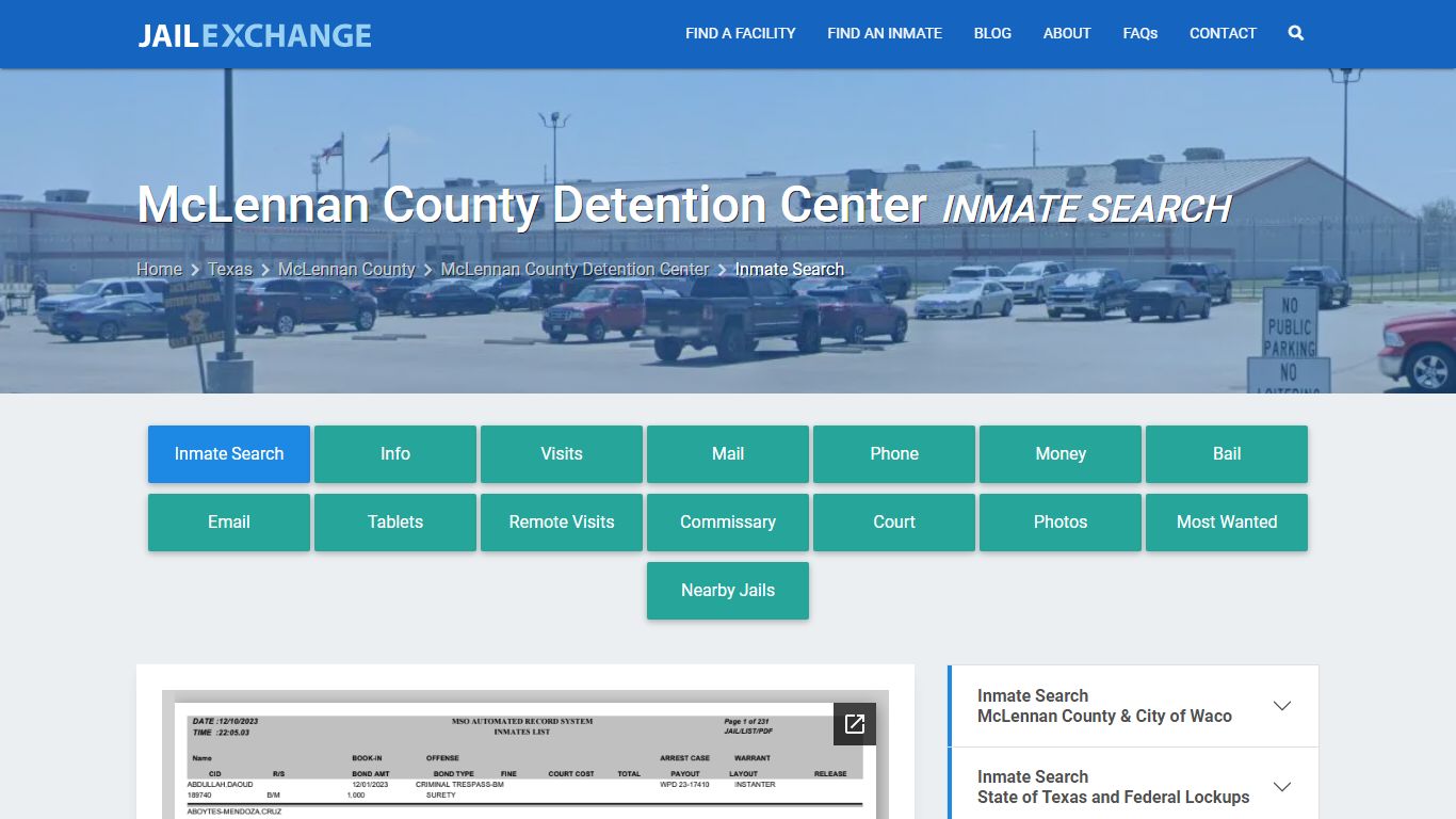 McLennan County Detention Center Inmate Search - Jail Exchange